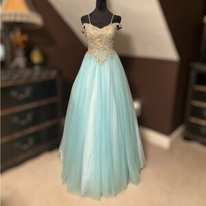 Jovani Blue Tulle Dress